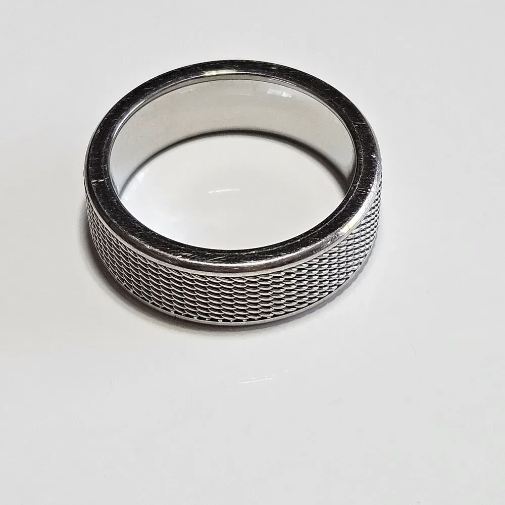 *Sale* Mesh Textured Comfort Fit Stainless Steel Wedding Band Ring Size 11 - Picture 11 of 13